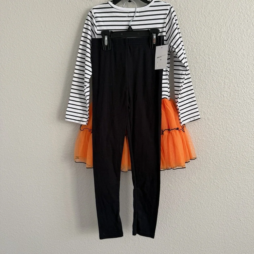 Blueberi Boulevard 6X Halloween Dress Tutu Skirt Leggings Fall Pumpkin New Nwt